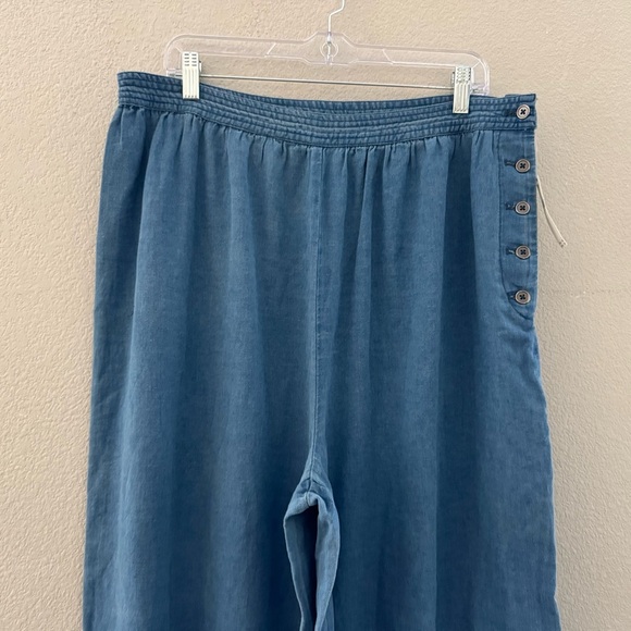 NWT Anthropologie Denim Harem Pants Large Chambray Blue Balloon Baggy Boho - Picture 8 of 14